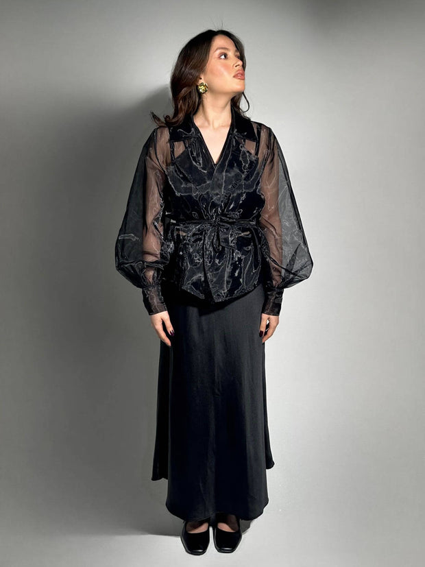 ORGANZA BLACK BLOUSE