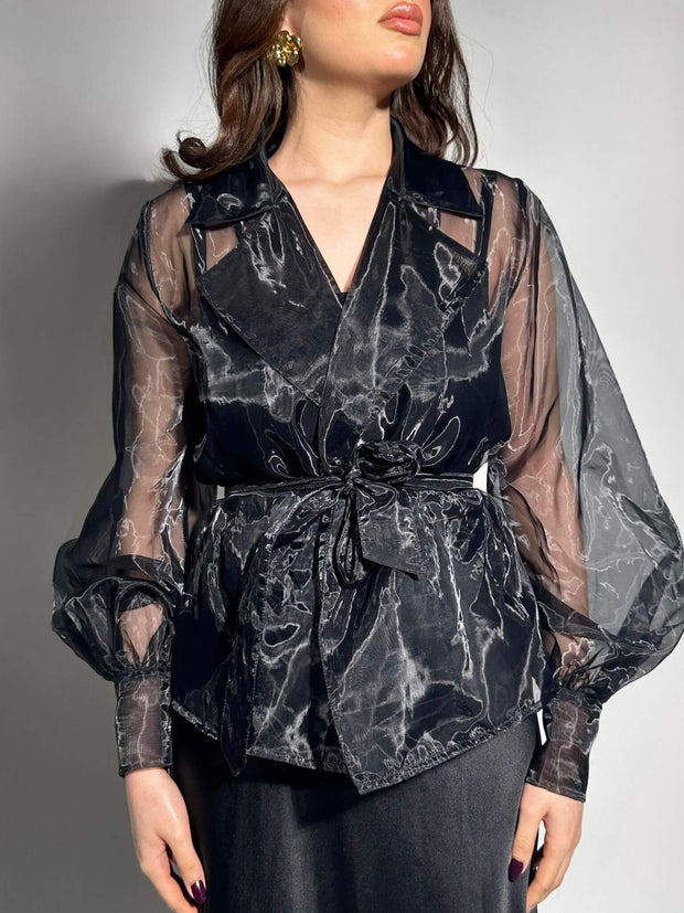 ORGANZA BLACK BLOUSE